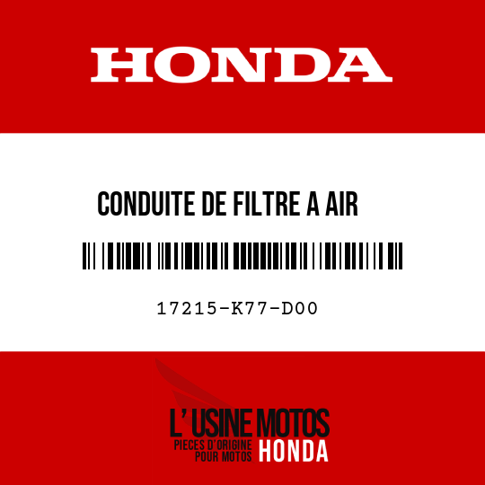 image de 17215-K77-D00 CONDUITE DE FILTRE A AIR