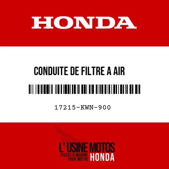 image de 17215-KWN-900 CONDUITE DE FILTRE A AIR