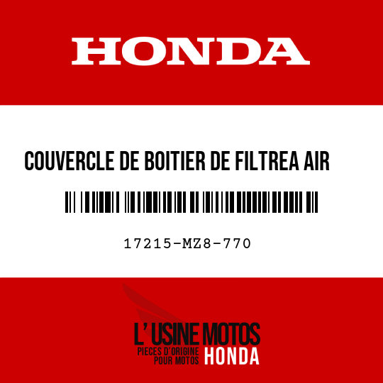image de 17215-MZ8-770 COUVERCLE DE BOITIER DE FILTREA AIR
