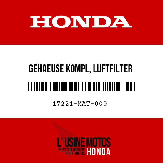image de 17221-MAT-000 GEHAEUSE KOMPL, LUFTFILTER