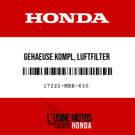 image de 17221-MBB-610 GEHAEUSE KOMPL, LUFTFILTER