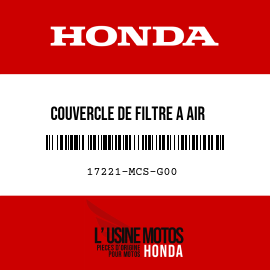 image de 17221-MCS-G00 COUVERCLE DE FILTRE A AIR