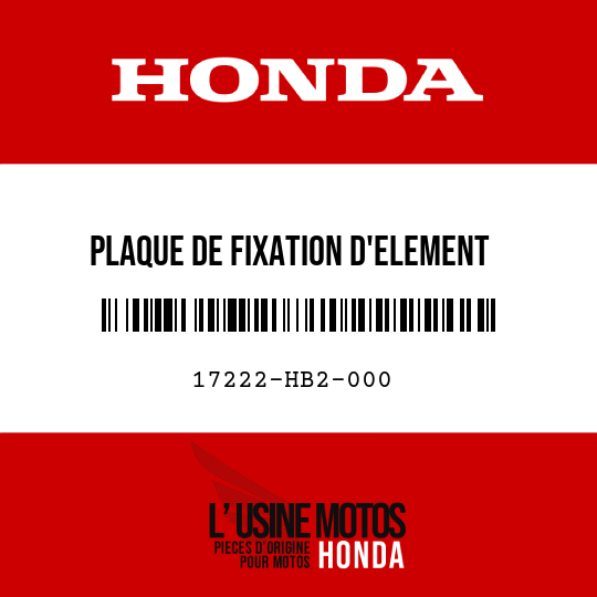 image de 17222-HB2-000 PLAQUE DE FIXATION D'ELEMENT