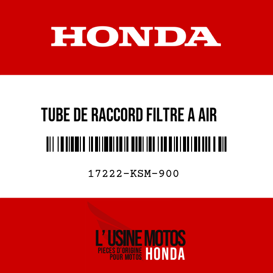 image de 17222-KSM-900 TUBE DE RACCORD FILTRE A AIR