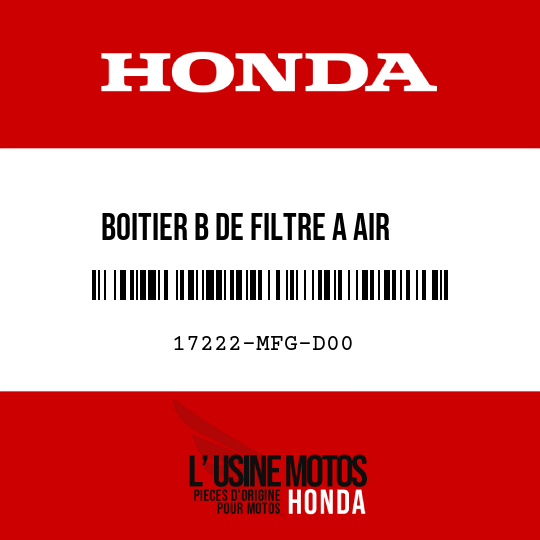 image de 17222-MFG-D00 BOITIER B DE FILTRE A AIR