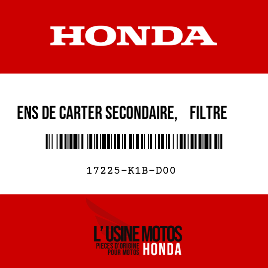 image de 17225-K1B-D00 ENS DE CARTER SECONDAIRE,    FILTRE A AIR