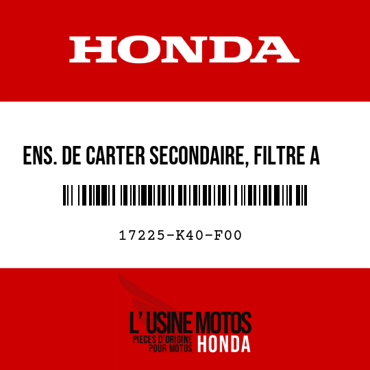 image de 17225-K40-F00 ENS. DE CARTER SECONDAIRE, FILTRE A AIR