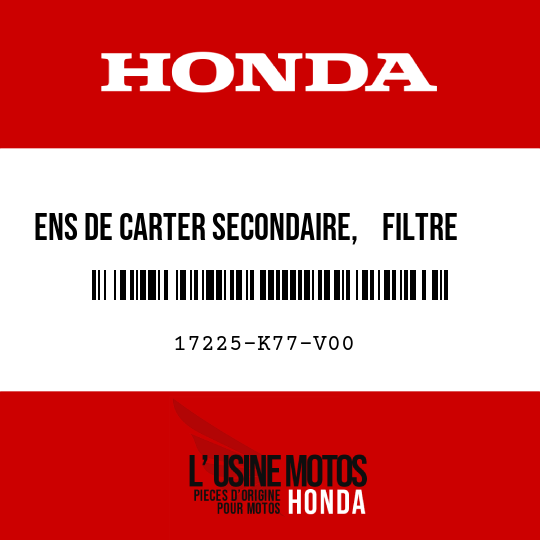image de 17225-K77-V00 ENS DE CARTER SECONDAIRE,    FILTRE A AIR