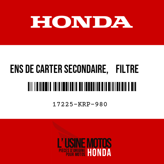 image de 17225-KRP-980 ENS DE CARTER SECONDAIRE, FILTRE A AIR