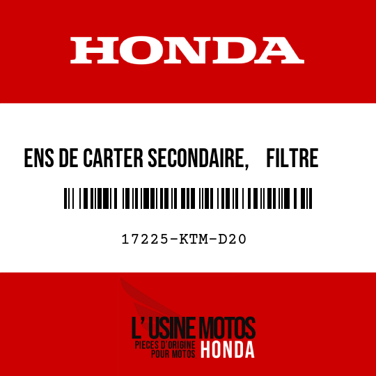 image de 17225-KTM-D20 ENS DE CARTER SECONDAIRE,    FILTRE A AIR