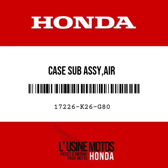 image de 17226-K26-G80 CASE SUB ASSY,AIR