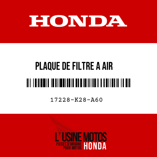 image de 17228-K28-A60 PLAQUE DE FILTRE A AIR