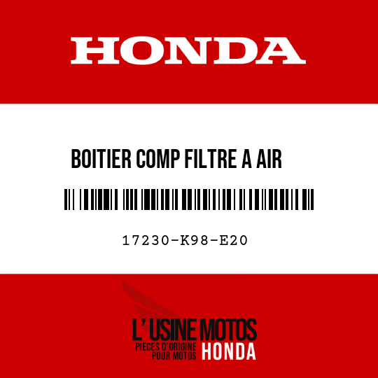 image de 17230-K98-E20 BOITIER COMP FILTRE A AIR