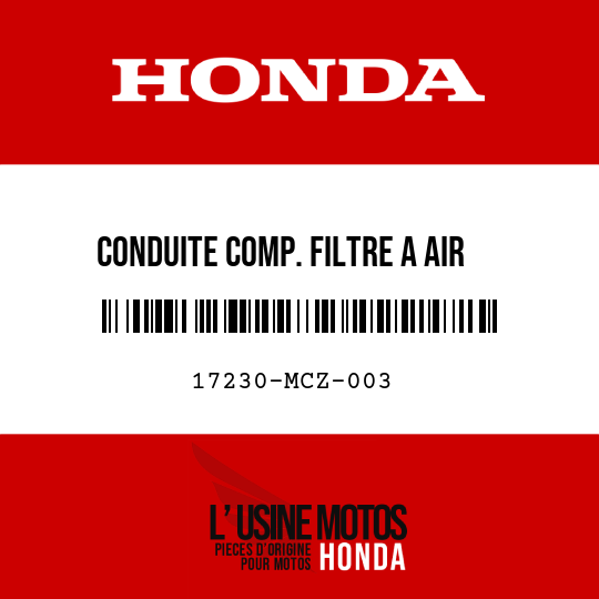 image de 17230-MCZ-003 CONDUITE COMP. FILTRE A AIR