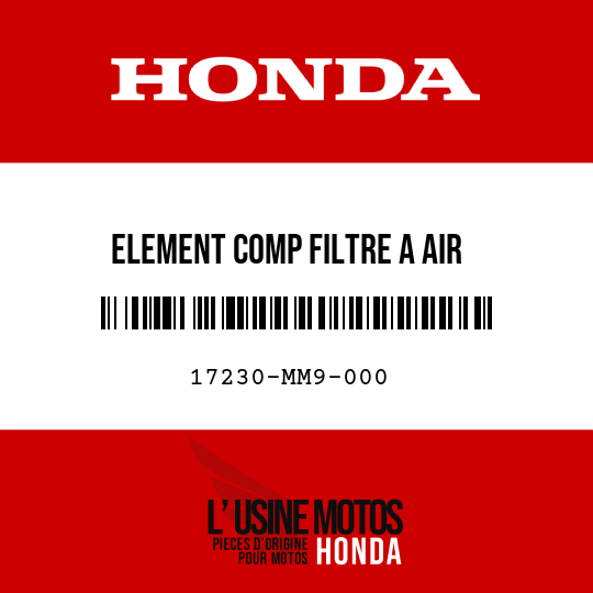 image de 17230-MM9-000 ELEMENT COMP FILTRE A AIR