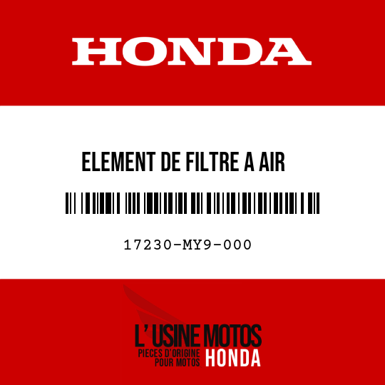 image de 17230-MY9-000 ELEMENT DE FILTRE A AIR