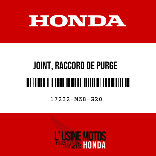 image de 17232-MZ8-G20 JOINT, RACCORD DE PURGE