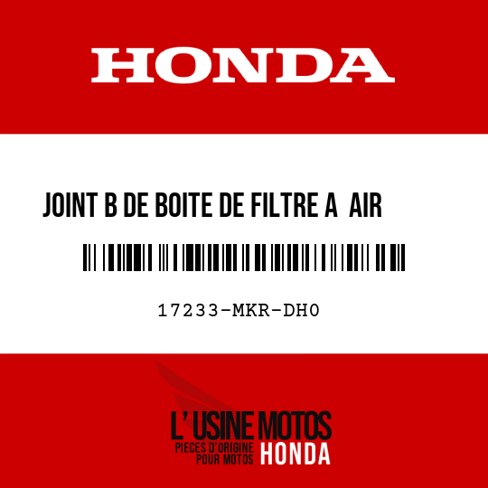 image de 17233-MKR-DH0 JOINT B DE BOITE DE FILTRE A  AIR