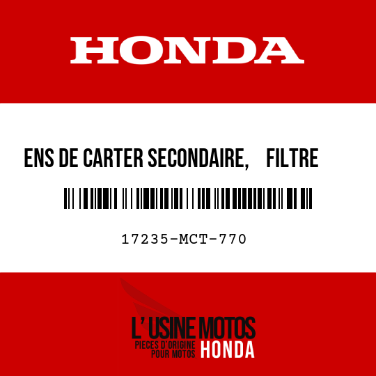 image de 17235-MCT-770 ENS DE CARTER SECONDAIRE,    FILTRE A AIR