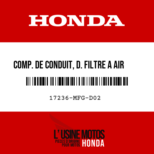 image de 17236-MFG-D02 COMP. DE CONDUIT, D. FILTRE A AIR