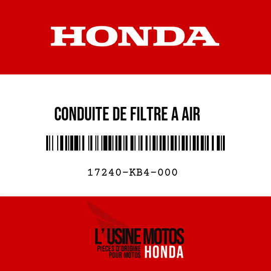 image de 17240-KB4-000 CONDUITE DE FILTRE A AIR