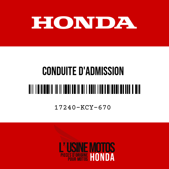 image de 17240-KCY-670 CONDUITE D'ADMISSION