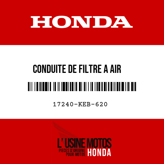 image de 17240-KEB-620 CONDUITE DE FILTRE A AIR