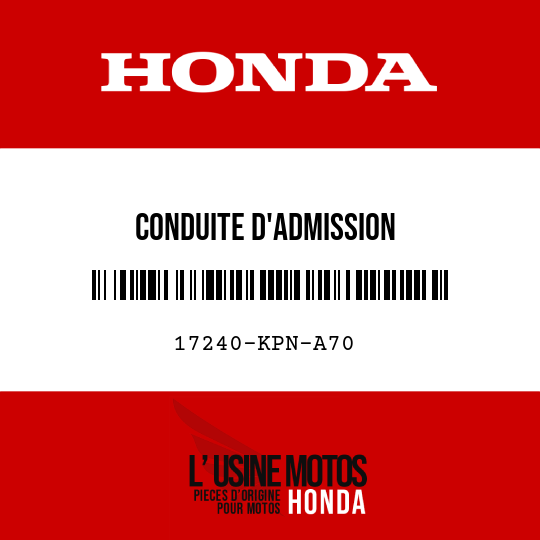 image de 17240-KPN-A70 CONDUITE D'ADMISSION