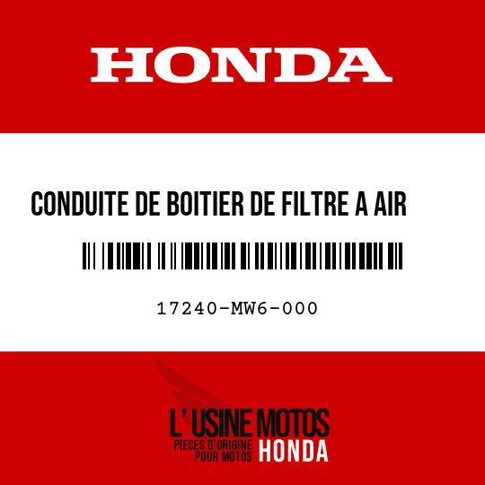image de 17240-MW6-000 CONDUITE DE BOITIER DE FILTRE A AIR