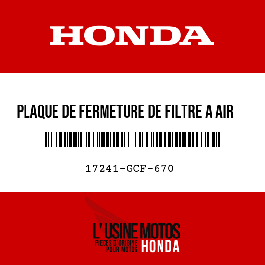 image de 17241-GCF-670 PLAQUE DE FERMETURE DE FILTRE A AIR