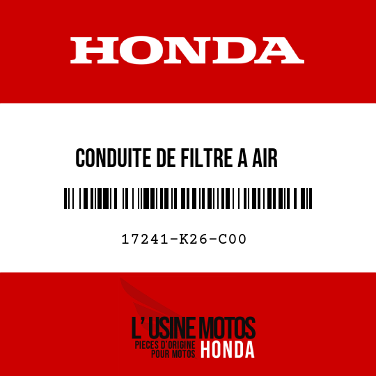 image de 17241-K26-C00 CONDUITE DE FILTRE A AIR