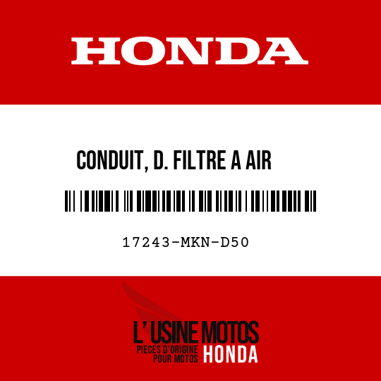 image de 17243-MKN-D50 CONDUIT, D. FILTRE A AIR