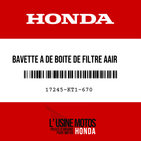 image de 17245-KT1-670 BAVETTE A DE BOITE DE FILTRE AAIR