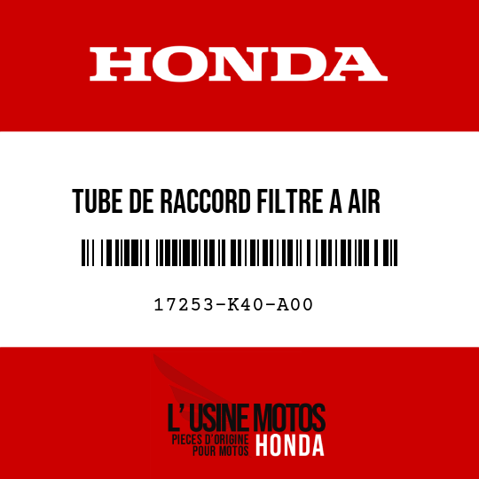 image de 17253-K40-A00 TUBE DE RACCORD FILTRE A AIR