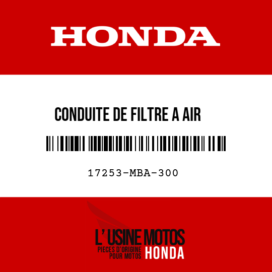 image de 17253-MBA-300 CONDUITE DE FILTRE A AIR