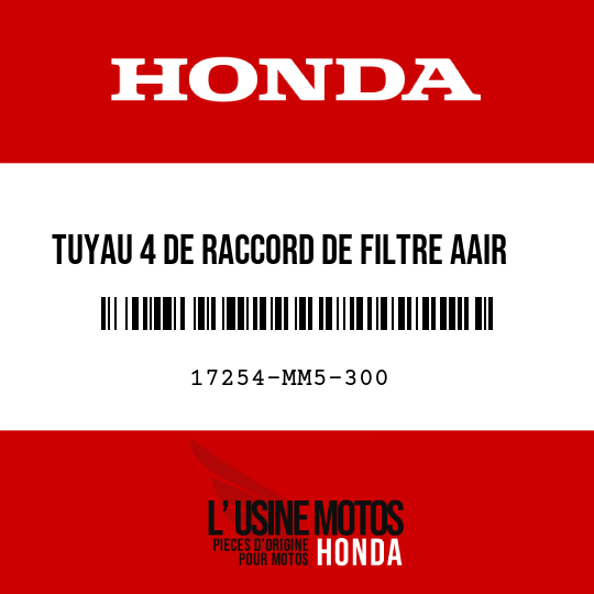 image de 17254-MM5-300 TUYAU 4 DE RACCORD DE FILTRE AAIR