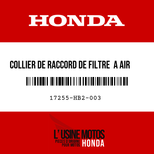 image de 17255-HB2-003 COLLIER DE RACCORD DE FILTRE  A AIR