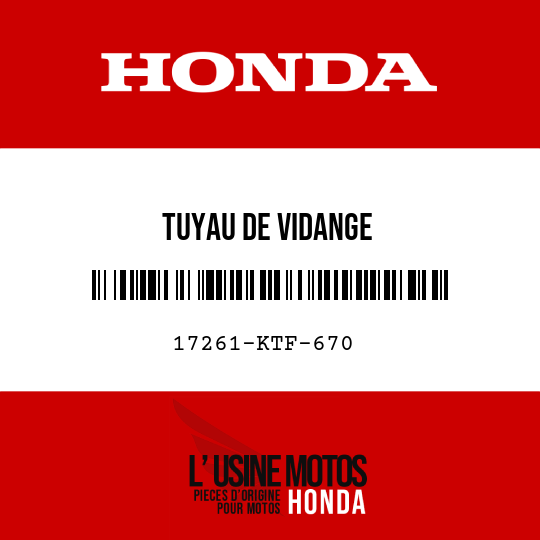 image de 17261-KTF-670 TUYAU DE VIDANGE