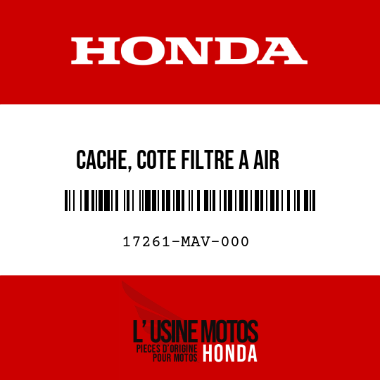 image de 17261-MAV-000 CACHE, COTE FILTRE A AIR