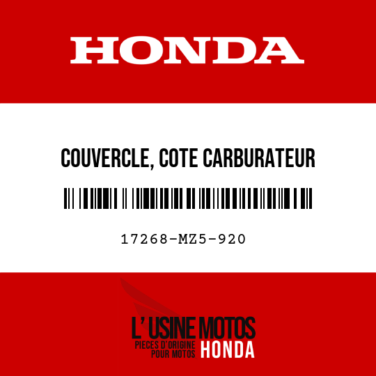 image de 17268-MZ5-920 COUVERCLE, COTE CARBURATEUR