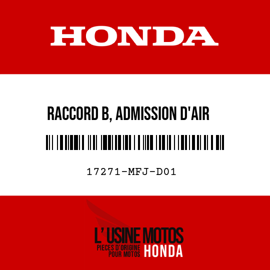 image de 17271-MFJ-D01 RACCORD B, ADMISSION D'AIR