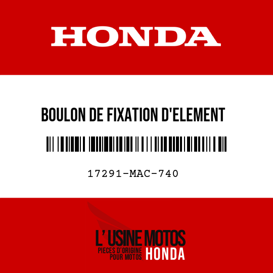 image de 17291-MAC-740 BOULON DE FIXATION D'ELEMENT