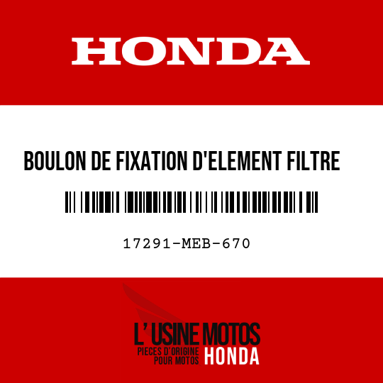 image de 17291-MEB-670 BOULON DE FIXATION D'ELEMENT FILTRE A AIR