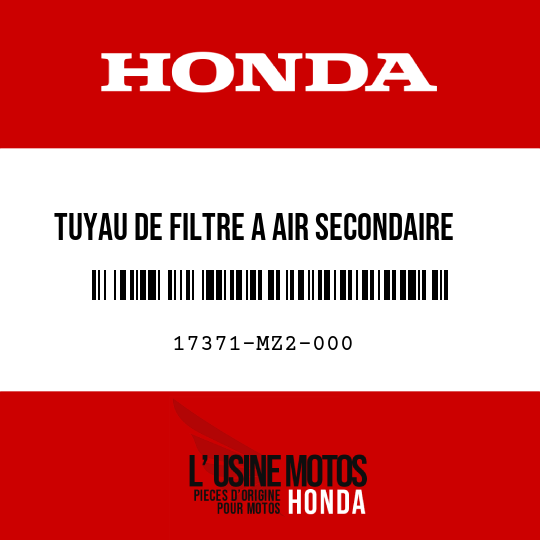 image de 17371-MZ2-000 TUYAU DE FILTRE A AIR SECONDAIRE