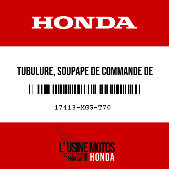 image de 17413-MGS-T70 TUBULURE, SOUPAPE DE COMMANDE DE PURGE DE RECIPIENT