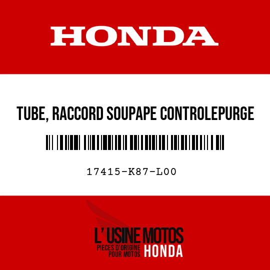 image de 17415-K87-L00 TUBE, RACCORD SOUPAPE CONTROLEPURGE