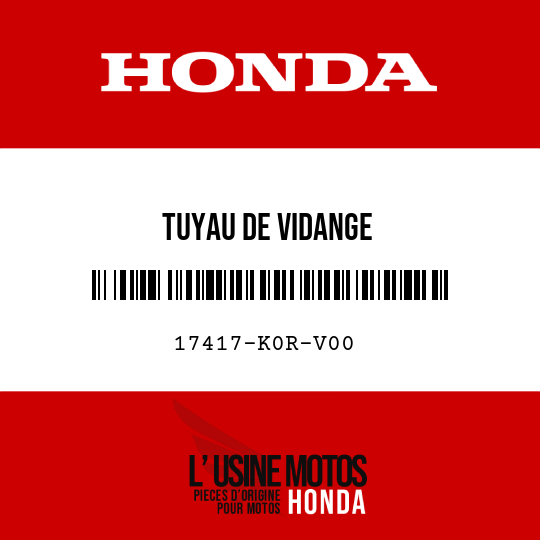 image de 17417-K0R-V00 TUYAU DE VIDANGE