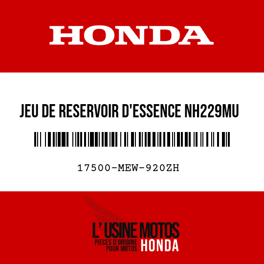 image de 17500-MEW-920ZH JEU DE RESERVOIR D'ESSENCE NH229MU 