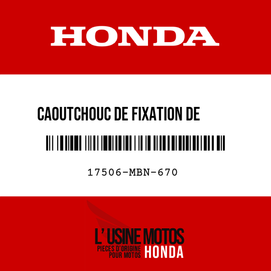 image de 17506-MBN-670 CAOUTCHOUC DE FIXATION DE     RESERVOIR