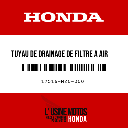 image de 17516-MZ0-000 TUYAU DE DRAINAGE DE FILTRE A AIR